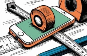 Teléfono en una Cinta Métrica